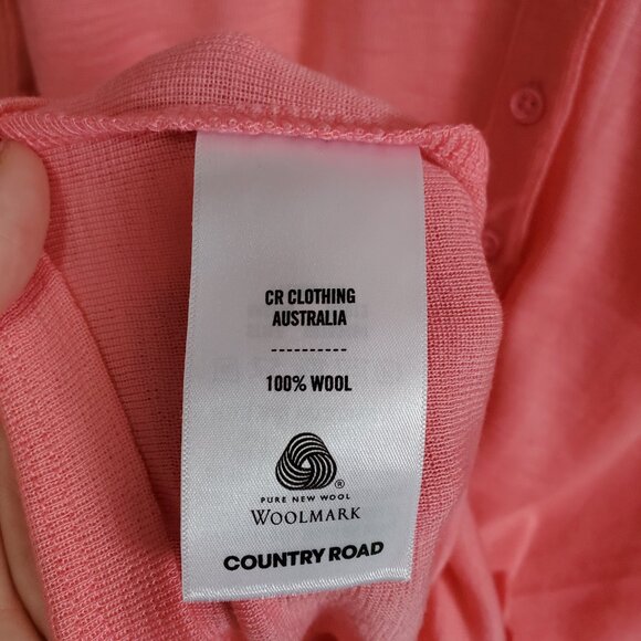 COUNTRY ROAD 100% Merino Wool Button Up Cardigan Sweater Slim Fit Women's Large - Picture 8 of 10